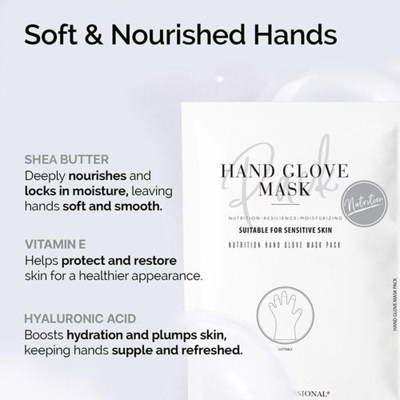 DLUX PROFESSIONAL Hand Mask - 5 Packs of 2 Nutritious Fragrant Hand Mask Gloves, Protein Rich Moisturizing Gloves For Dry Hands, Single Use Hand Masks for Dry Cracked Hands Overnight