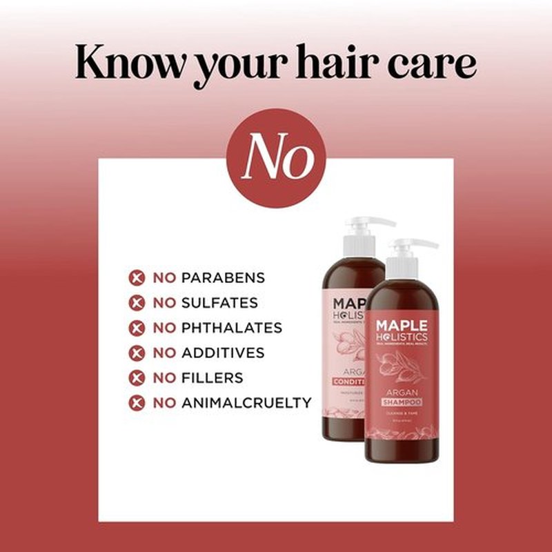 **Argan Oil Shampoo & Conditioner Set | Moisturizing Formula for Dry Hair, Frizz & Split Ends**