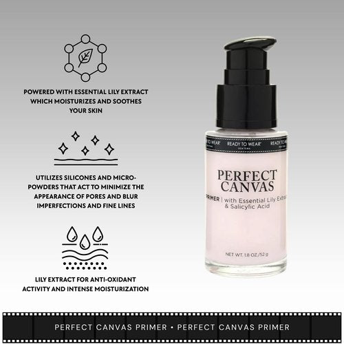 Ready to Wear Perfect Canvas Primer - Reduces Fine Wrinkles Anti Oxidants Anti Aging Skin Primer for Makeup Made in USA