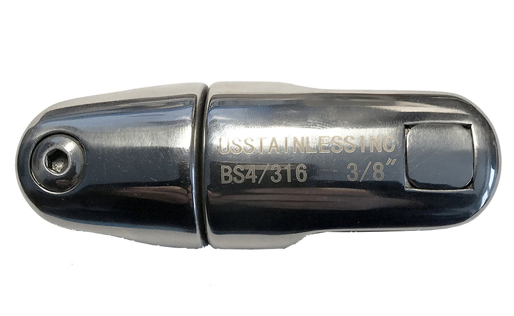 US Stainless Stainless Steel 316 Anchor Swivel Connector 3/8" or 10mm Marine Grade