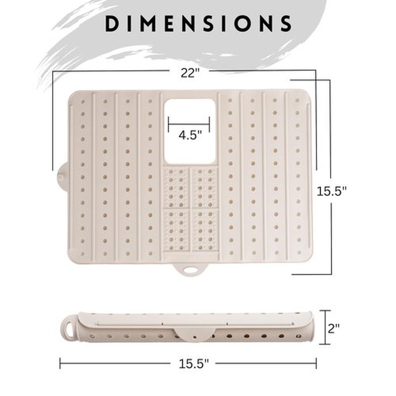 Sink Cover for Counter Space Makeup Cleaning for Mat - Heat Resistant Mat Dishwasher Safe -Bathroom Sink Mat - RV Sink Cover | Makeup Brush Cleaning Mat