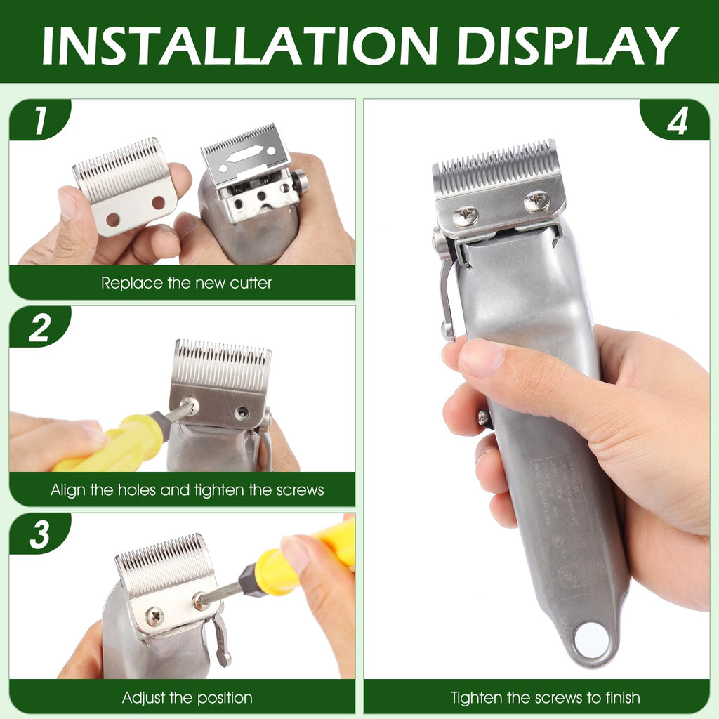 3 Pack Professional Replacement Clipper Blades,Precision 2 Holes Adjustable Hair Clipper Parts Blade for 5-Star Senior, Magic Clip, Reflections Senior