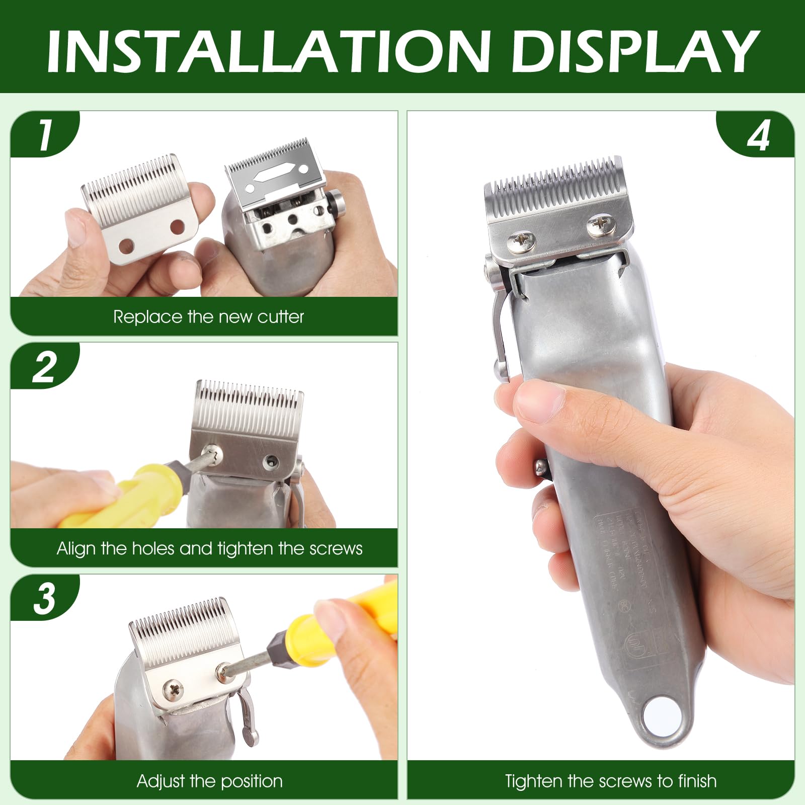 3 Pack Professional Replacement Clipper Blades,Precision 2 Holes Adjustable Hair Clipper Parts Blade for 5-Star Senior, Magic Clip, Reflections Senior