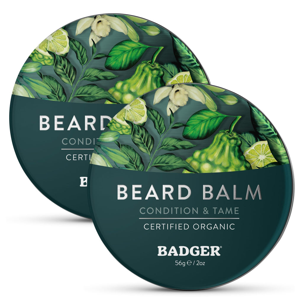 Badger - Organic Leave-In Beard Conditioner, Facial Hair Styling Balm, Non-Greasy Moisturizer and Treatment for Beards and Mustaches - 2 oz, 2 Pack