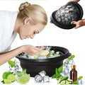 Face Tub for Ice Bath with Built-in Ice Tray – Collapsible Silicone Facial Ice Bath Bowl for Cold Plunge Therapy, Skin Tightening & Acne Relief – Portable Spa Tool for Home & Travel (Black)