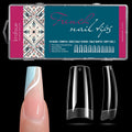 krofaue French Nail Tips - Acrylic Soft Gel False Tips 500PCS Half Cover Square Fake Nails for Women Half Matte French Tip Press on Nails 10 Sizes