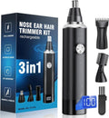 Skiennix Nose Hair Trimmer - 3-in-1 Painless USB-C Rechargeable with LED Display | Waterproof Design
