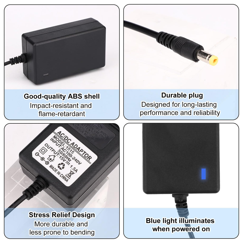 15V Charger for Theragun Mini/Prime/Fusion, Compact and Portable Massage Gun Power Adapter Charger with Multiple Battery Protections for Massager Professional Accessory