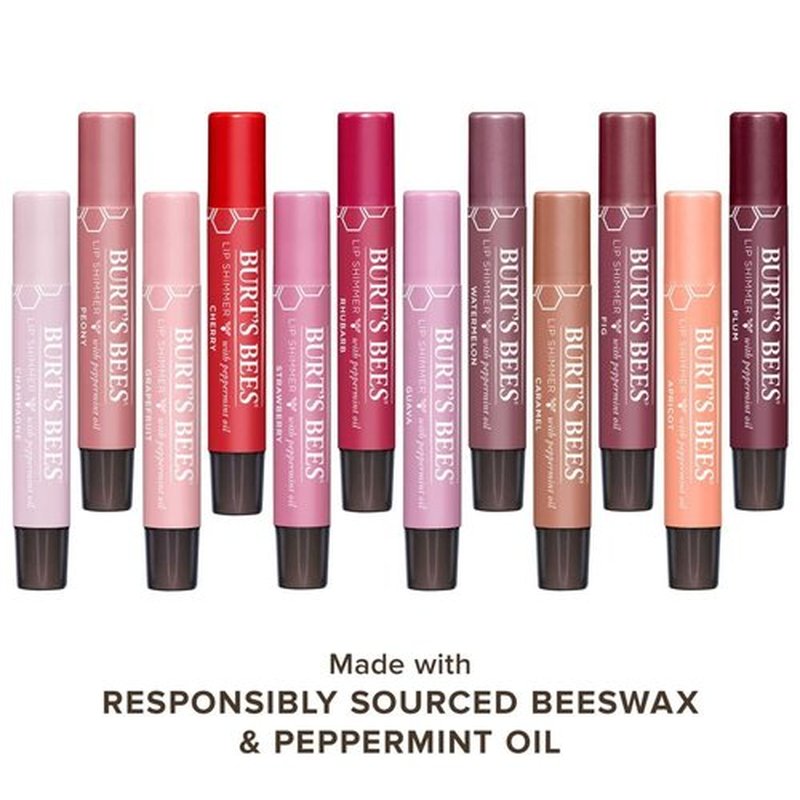 Burt's Bees Lip Balm - Moisturizing Lip Shimmer with Vitamin E & Coconut Oil | 100% Natural, Fig, 0.09 Ounce (Pack of 2)