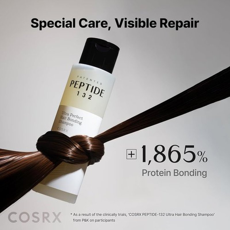 COSRX PEPTIDE 132 Hair Bonding Shampoo - Daily Dandruff Treatment, Repairs & Strengthens Dry Hair - 3.38 fl oz