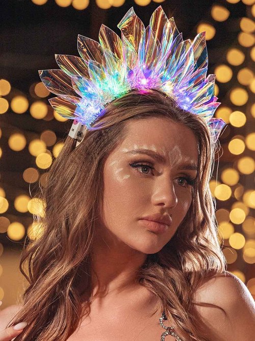 EARENT Light Up Headbands Rave Outfits Neon Headband for Women