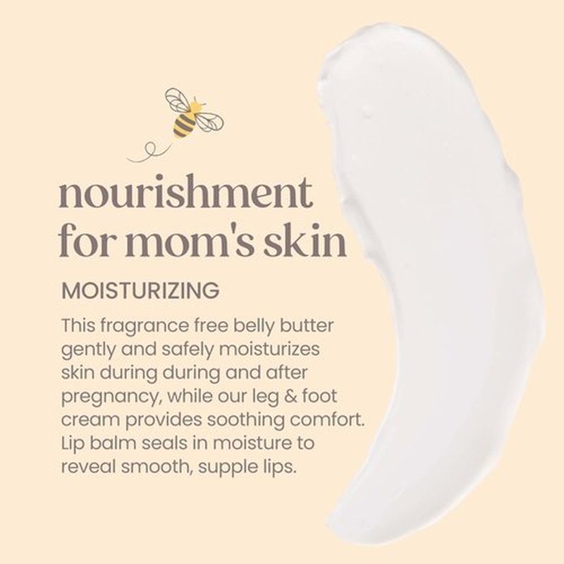 Burt’s Bees Mama Gift Set - Natural Skin Care Essentials | Lip Balm, Leg Cream & Belly Butter, 0.15 oz/3.38 oz/6.5 oz