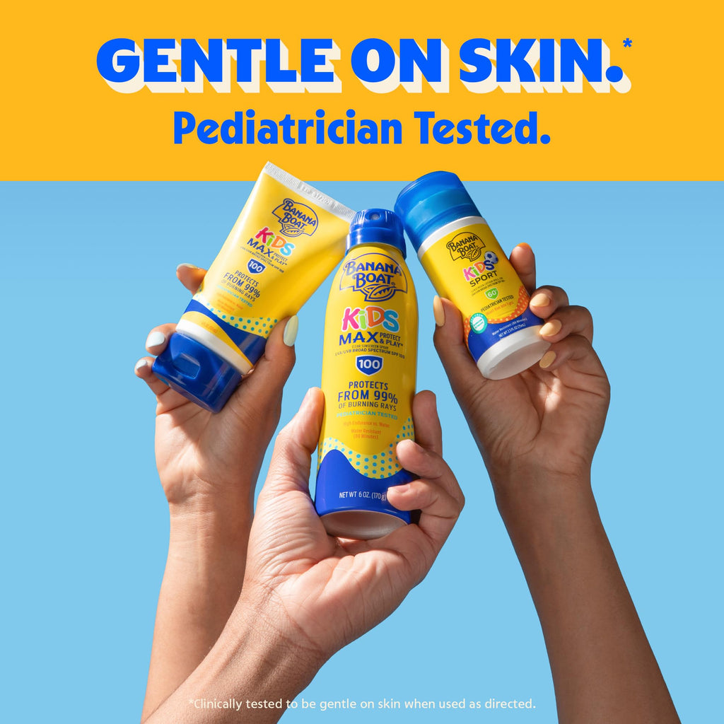 Banana Boat Sport Kids Sunscreen Spray SPF 50, Twin Pack | Spray Sunscreen for Kids, Childrens Sunblock SPF 50, Oxybenzone Free, 6oz each