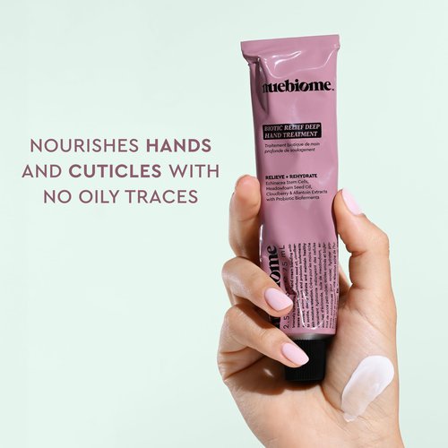 Nuebiome Biotic Relief Deep Hand Cream for Dry Skin | Residue-free Intense Hydration Moisturizer for Hands, Unscented | 75 mL | Paraben, Cruelty-free & Vegan
