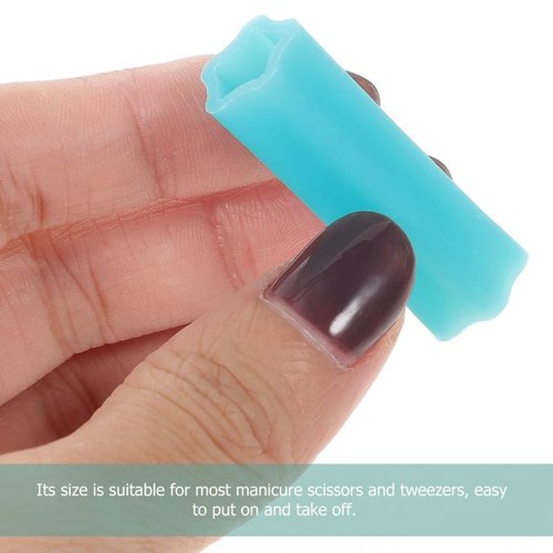 6Pcs Silicone Cuticle silicone cuticle cover protector nail nippers sleeve Nippers Cover (Random Color))