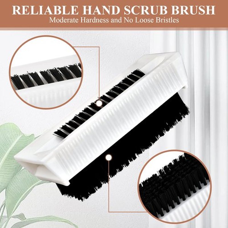 Milkary 8Pcs Fingernail Brushes, Plastic Surgical Scrub Brushes for Nail Cleaning, Soft Two-Sided Non Disposable Nail Scrubber Brushes for Cleaning Nail and Toes White and Black