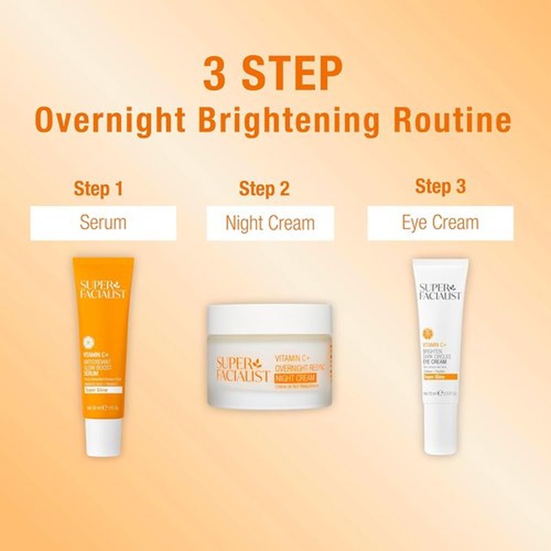 Super Facialist Vitamin C + Caffeine Under Eye Cream - Dark Circle Treatment & Puffiness Relief | 0.5 oz