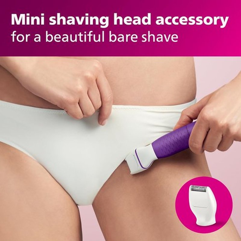 Philips Beauty Bikini Genie Trimmer - Cordless Hair Removal with Shaving Head & Comb, BRT383/50