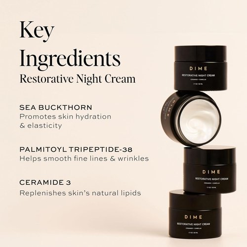 DIME Beauty Moisture Skin Care Set - Dewy Day Cream and Restorative Night Cream Non Toxic Face Moisturizer for Dry or Sensitive Skin Barrier Repair Day and Night Hydrating Facial Creams