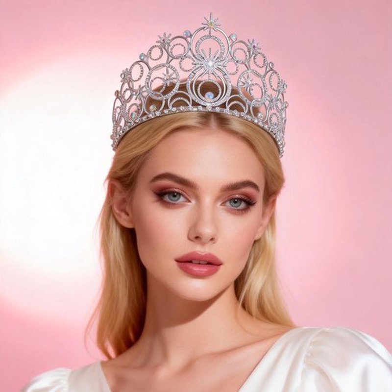 JITINX Crystal Crowns for Women, Crystal Tiara Bride Royal Queen Headband Princess Headpieces for Women Bridal Wedding Prom Birthday Party Crowns (Silver)
