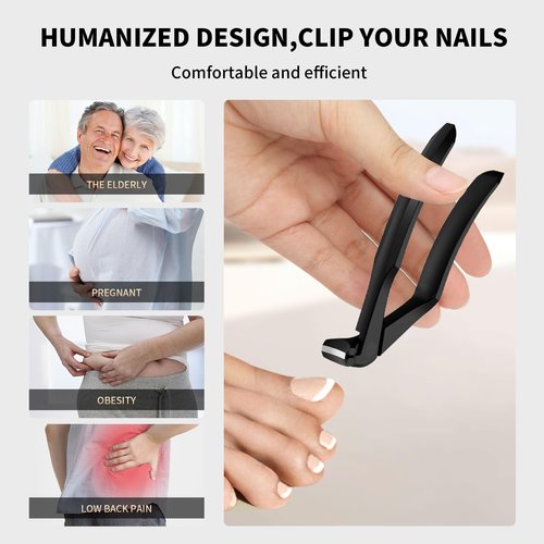 OFIDUS Long Handle Toenail Clippers for Seniors Curved Head Toe Nail Clippers for Thick Nails for Elderly