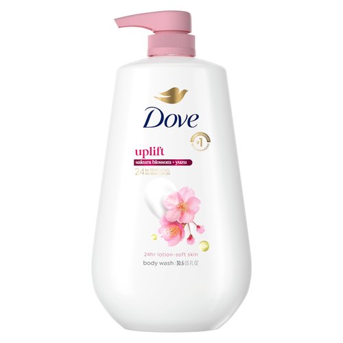 Dove Sakura Body Wash Uplift Sakura Blossom and Yuzu for 24hr Lotion-Soft Skin Moisturizing Skin Cleanser with No Sulfates No Parabens 30.6 Fl Oz