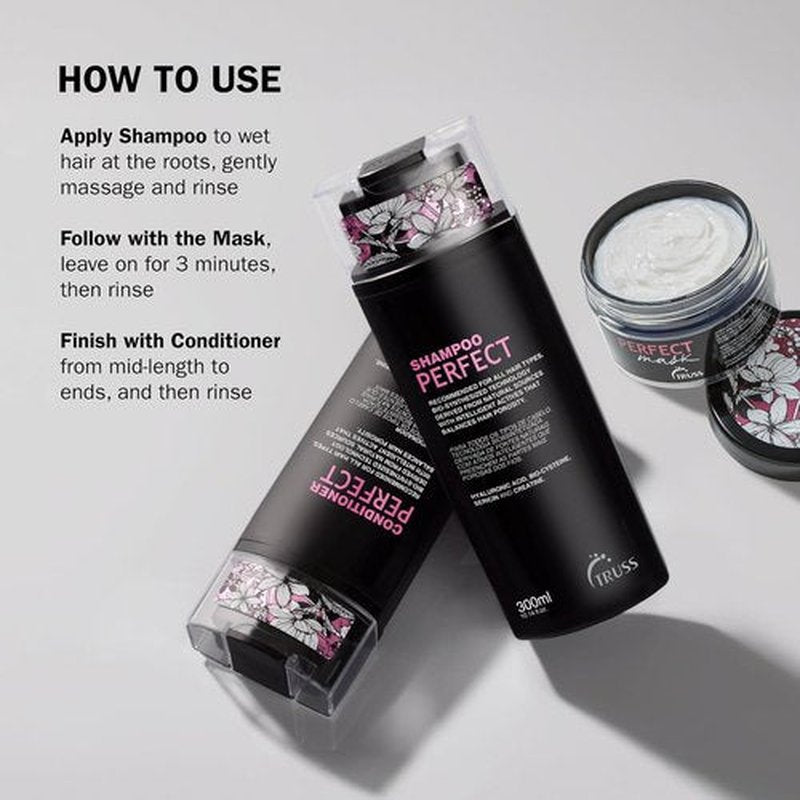 TRUSS Perfect Hair Mask - Deep Conditioning Treatment with Collagen, Keratin & Hyaluronic Acid | Intense Moisture for Fine, Brittle Hair