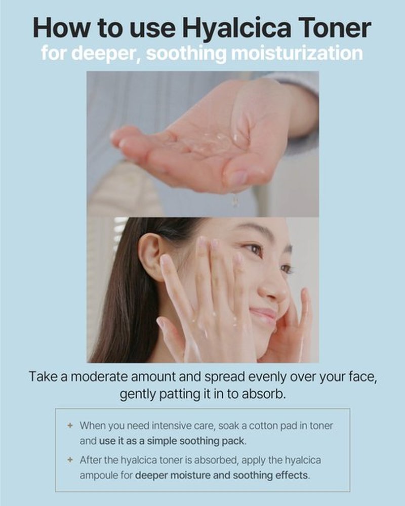 Theralogic Hyalcica Total Moisture 10D Toner - Vegan Moisturizing Soothing Korean Face Toner with 10 Hyaluronic Acid and CICA - Low pH Face Toning Water - Derma Tested, 16.9 fl.oz.