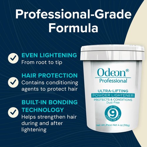 Odeon Ultra-Lifting Hair Bleach Powder - Lifts Up to 9 Levels for Flawless Balayage | 3oz Dust-Free Formula