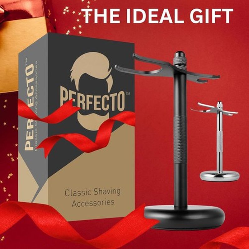 Perfecto Deluxe Black Razor Stand | Prolongs Life of Your Shaving Brush - Ideal Gift for Him