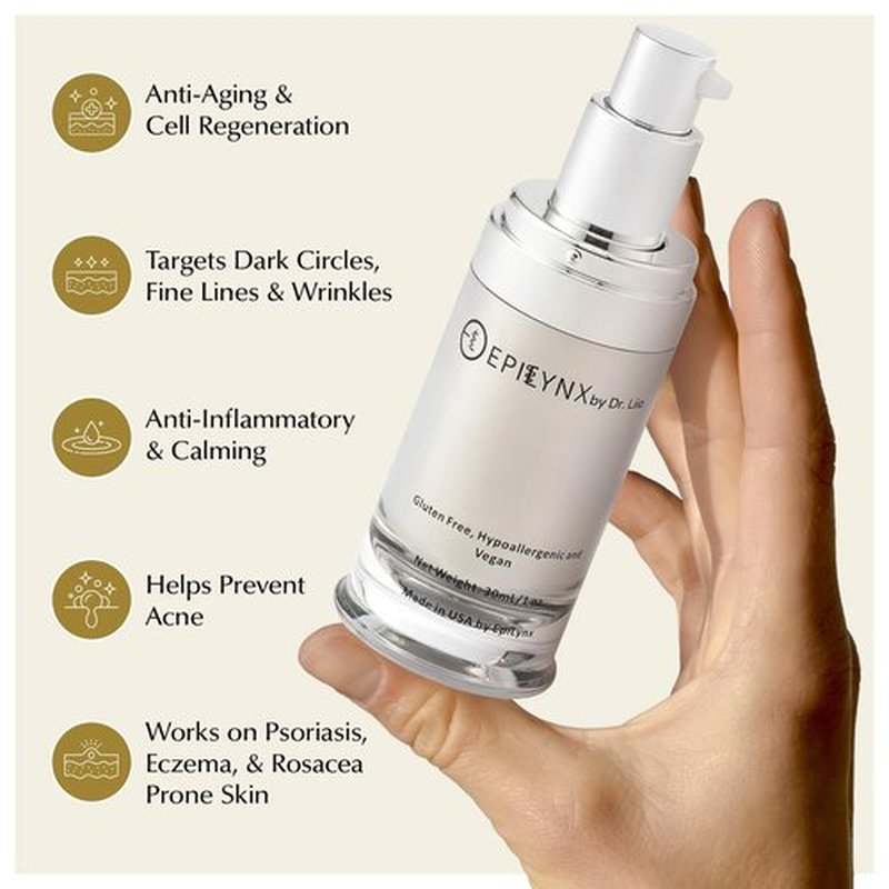 EPILYNX Face Moisturizer Lotion - Illuminating Moisturizer Face Cream for Dry & Sensitive Skin - with Hyaluronic Acid, Aloe Vera, Borage Oil & Peptides - Vegan Cruelty-Free Moisturizing Cream - 30 ml