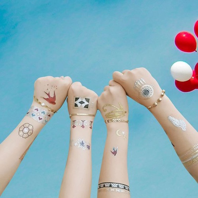 CUTELIILI Metallic Temporary Tattoo 260+ Gold Silver Fake Tattoos for Women,Flash Jewelry Gold Tattoos Waterproof and Long Lasting