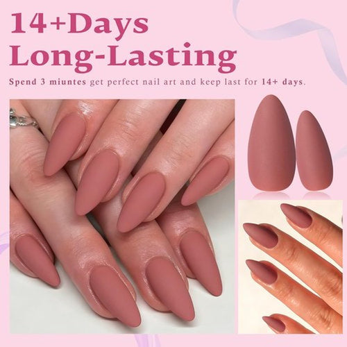 120pc Brown Press on Nails Medium Almond Fake Nails with Glue Tabs, Medium Nails Press ons Nail Almond Glue on Nail Brown Acrylic Nail XS Stiletto Matte False Nail Women Artificial Fingernails