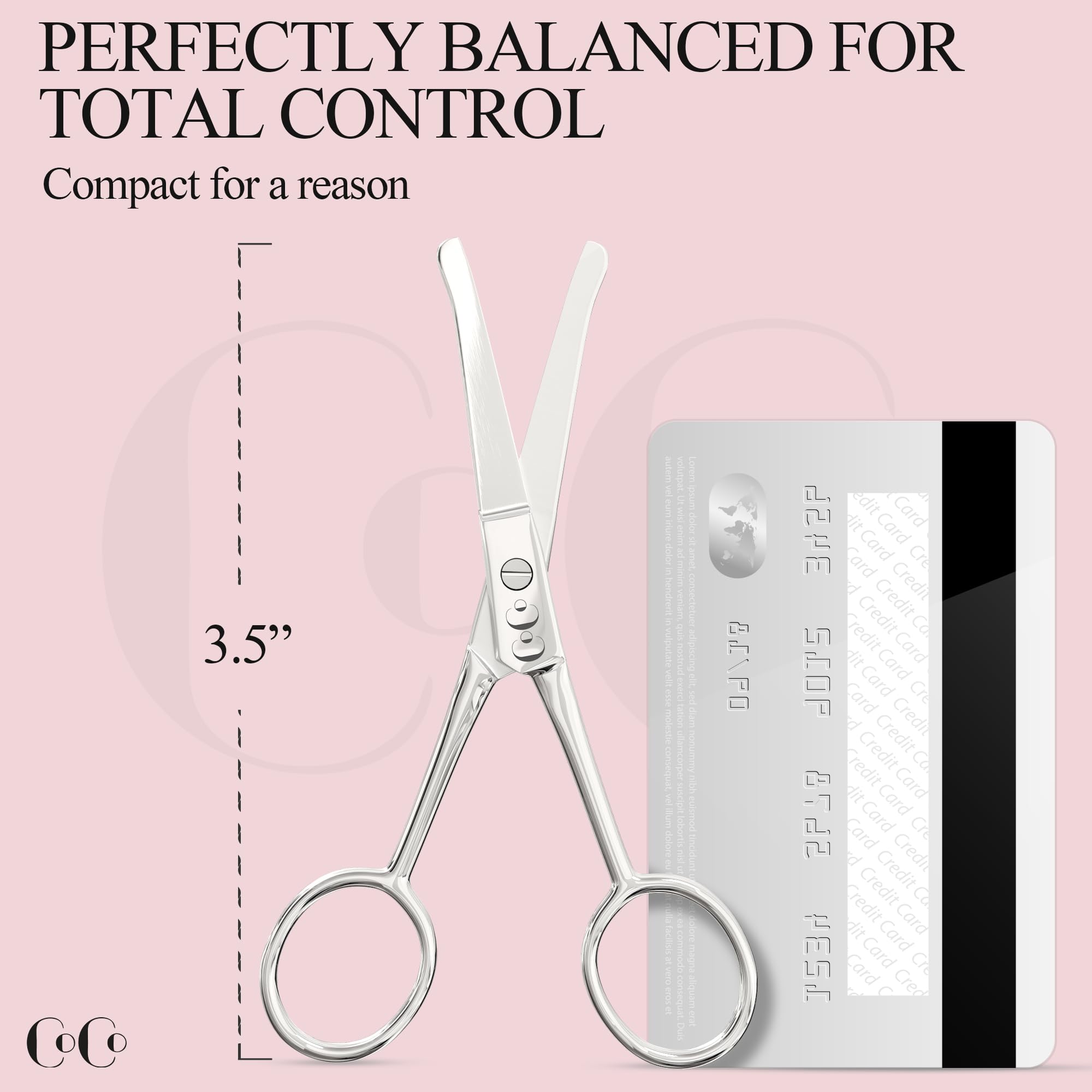 Coco's Rounded Safety Nose & Ear Hair Scissors – Precision Stainless Steel Grooming Tool for Men & Women, Eyebrow & Facial Hair Trimming, Mustache, Beard, Baby Nail & Pet Care