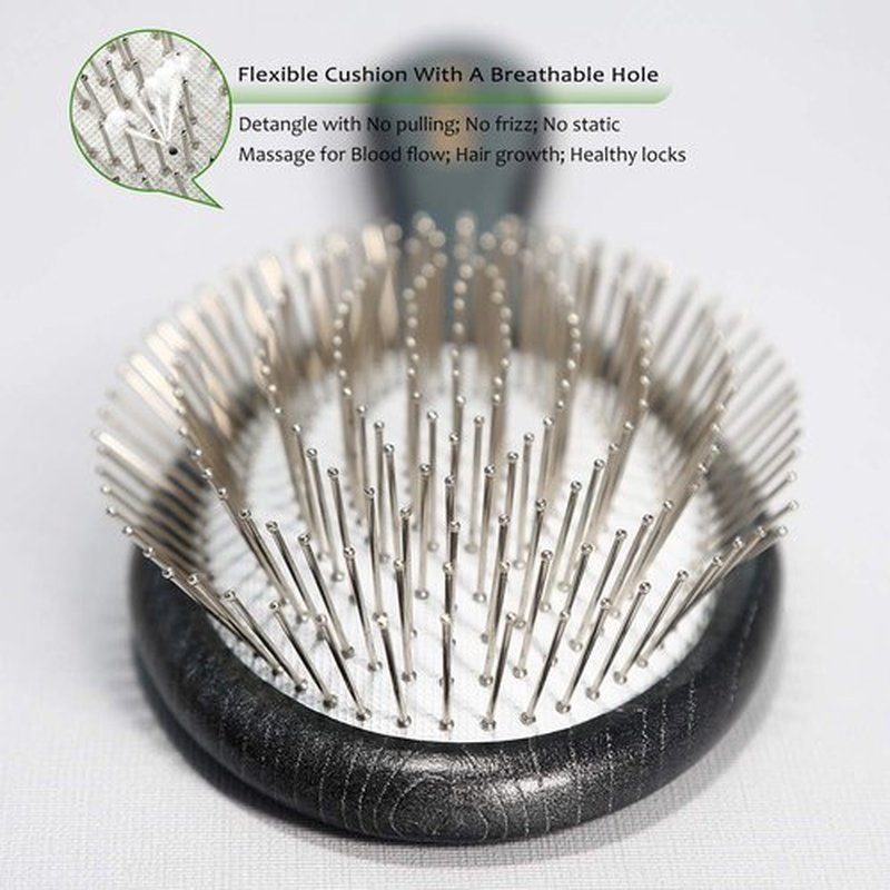 BESTOOL Paddle Detangler Hair Brush - Metal Bristles for Effortless Detangling & Massaging | All Hair Types