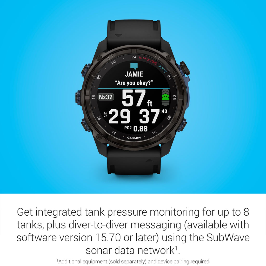 Garmin Descent™ Mk3i,- 51mm Dive Computer and Multisport GPS Smartwatch, Air Integration, Black