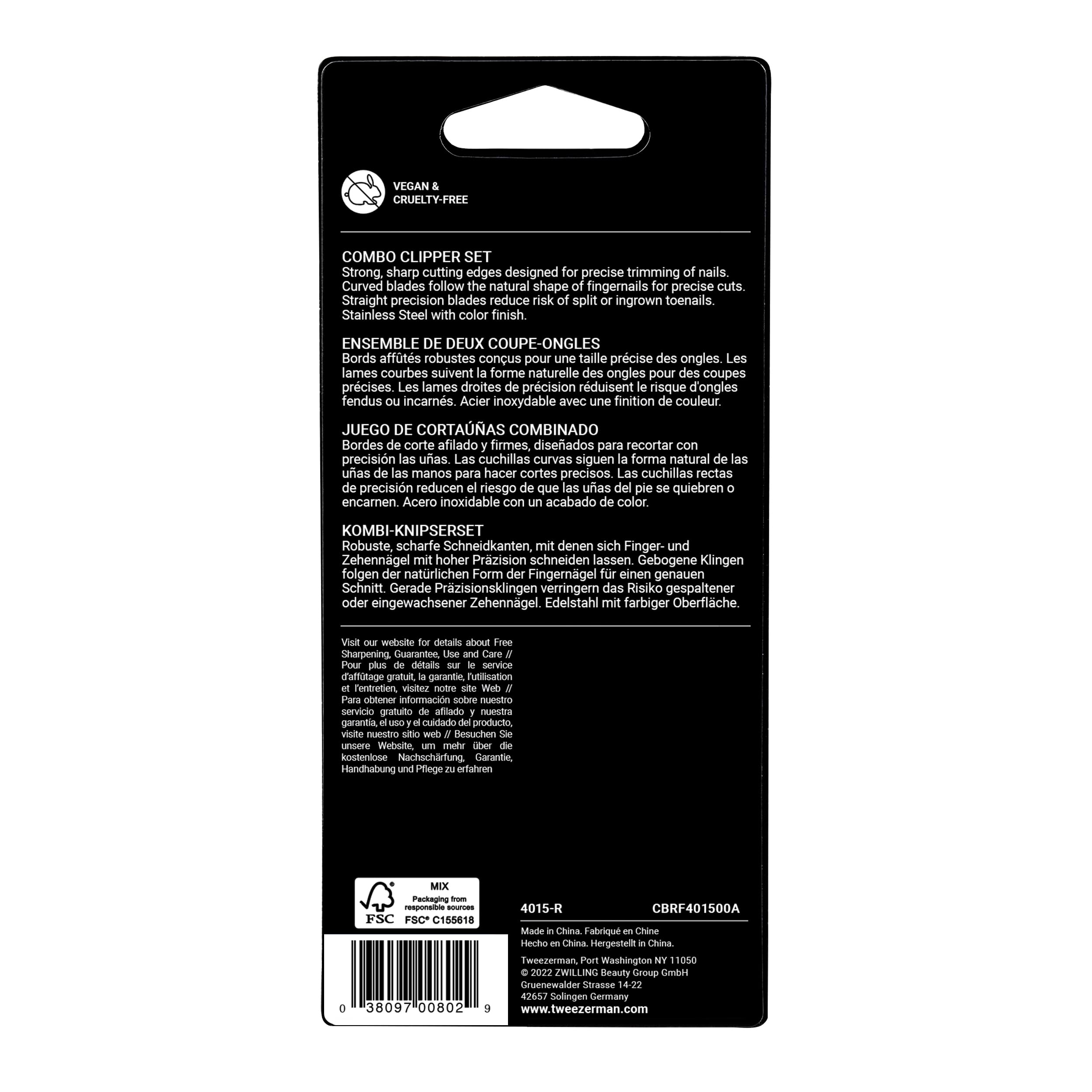 Tweezerman Combo Clipper Set Black/Stainless Steel