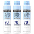 Neutrogena Ultra Sheer Sunscreen Spray - Broad Spectrum SPF 70, Lightweight & Water Resistant, 5 oz, Pack of 3