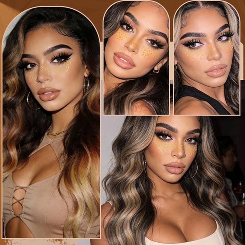 18Pcs Gold Glitter Freckles Face Tattoo,Waterproof Sweatproof Temporary Freckle Stickers for Women Kids,Long Lasting Heart Butterfly Face Glitter Tattoos for Concert Halloween Marathon Instant Glam