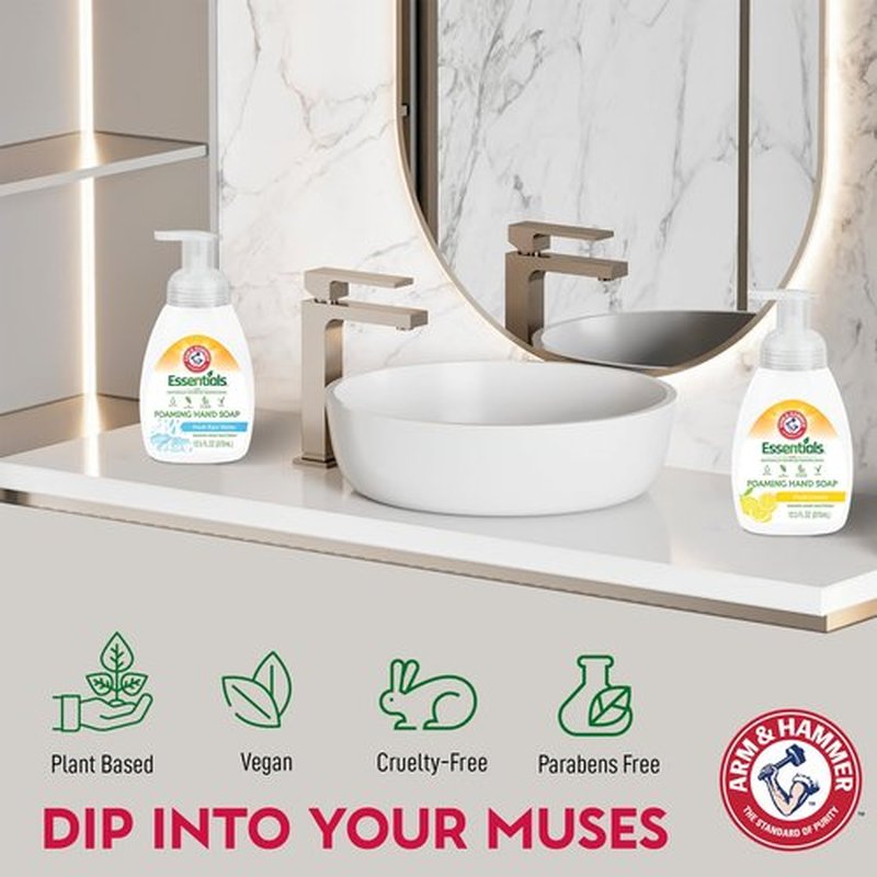 Arm & Hammer Foaming Hand Soap for Skin Cleaning - Cleanser with Fresh Lemon Scent - Hand Soap Pump with Aloe Vera & Different Ingredients 12.5 Fl Oz (370mL)