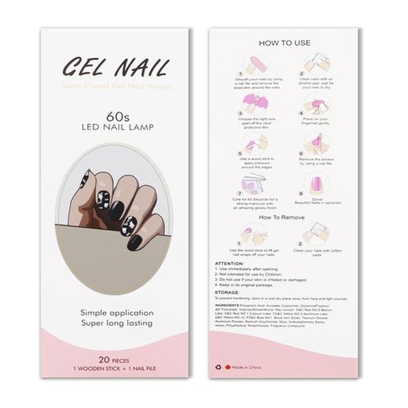 JMEOWIO Gel Nail Stickers Halloween Cute Ghost Semi Cured Gel Nail Strips Wraps UV/LED Nails Art Design Decoration Accessories