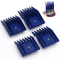 4 Pieces Professional A5-Style Animal Clipper Attachment Guard Guide Cutting Combs Set 76926-900, 1/8", 1/4", 3/8", 1/2", Compatible with Oster Classic 76 A5 Andis AG BG Wahl KM Pet Groomers (Navy)