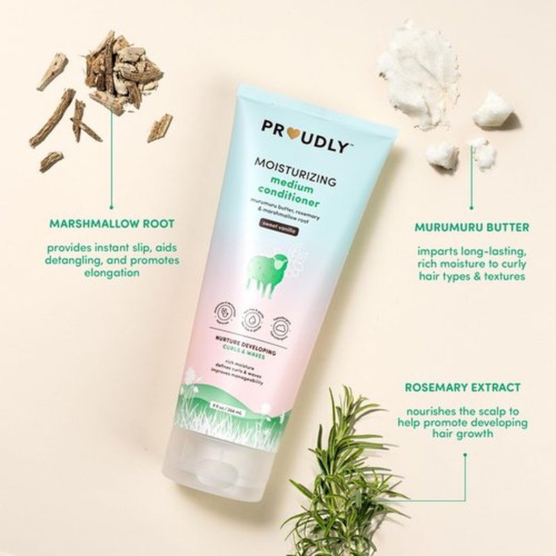 PROUDLY Moisturizing Wavy & Curly Hair Baby Conditioner by Gabrielle Union & Dwyane Wade, for Black & Brown Babies, Dry, Sensitive Skin, Sweet Vanilla, 2-Pack