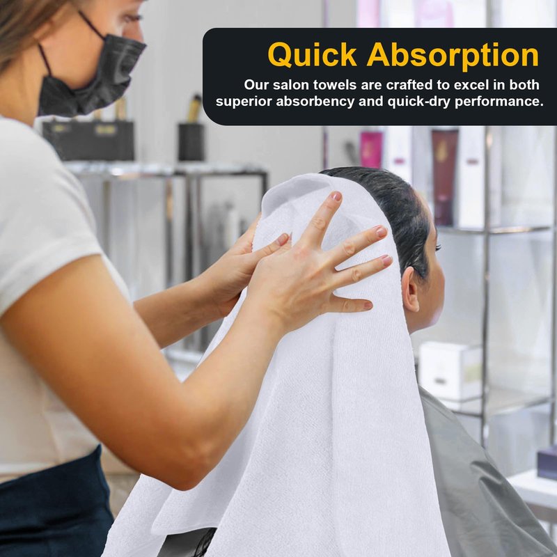 UNIMADE Salon Towels 24 Pack, Super Soft Microfiber Hand Towel, Highly Absorbent Hair-Drying Cloth for Gym, Bath, Spa Use and Home Beauty Care - White (16x29 inch)