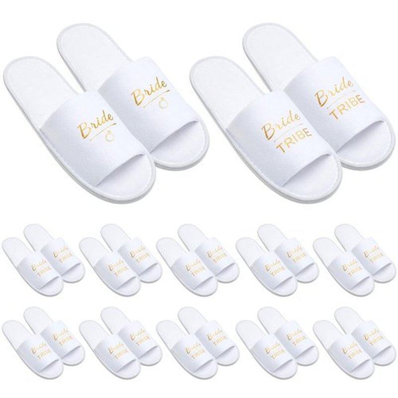 Ramede Set of 12 Bridesmaid Slippers Disposable Wedding Bride Slippers Bulk Bridesmaid Gifts for Wedding Day Bridal Party Women Bachelorette Party Favor(1 Size)