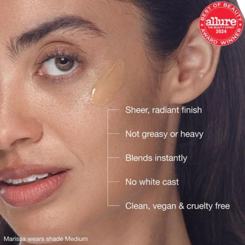 INNBEAUTY PROJECT Mineral Sun Glow Sunscreen SPF 43 - Broad Spectrum Protection with Peptides, Medium Tint, 1.7 OZ