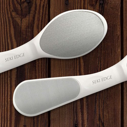 Seki Edge Callus Reducer - (SS-800) - Coarse & Fine Stainless Steel Abrasive Metal Foot File Gently Rasps Away Calluses, Corns & Dead Skin - Made in Japan