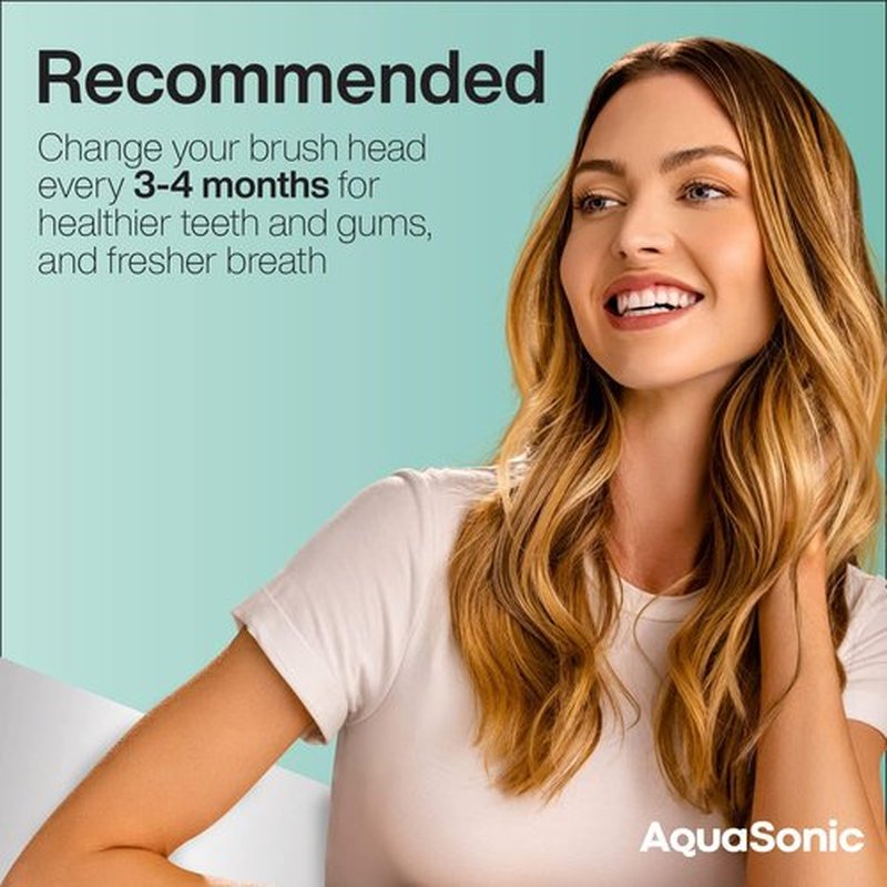 AquaSonic Icon Replacement Brush Heads - 2 Pack for Normal & Sensitive Teeth | Mint Compatible