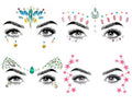 4 Pcs Festival Party Face Jewels, Rhinestone Face Gems, Halloween Music Festival Birthday Rave Carnival Party Face Stickers