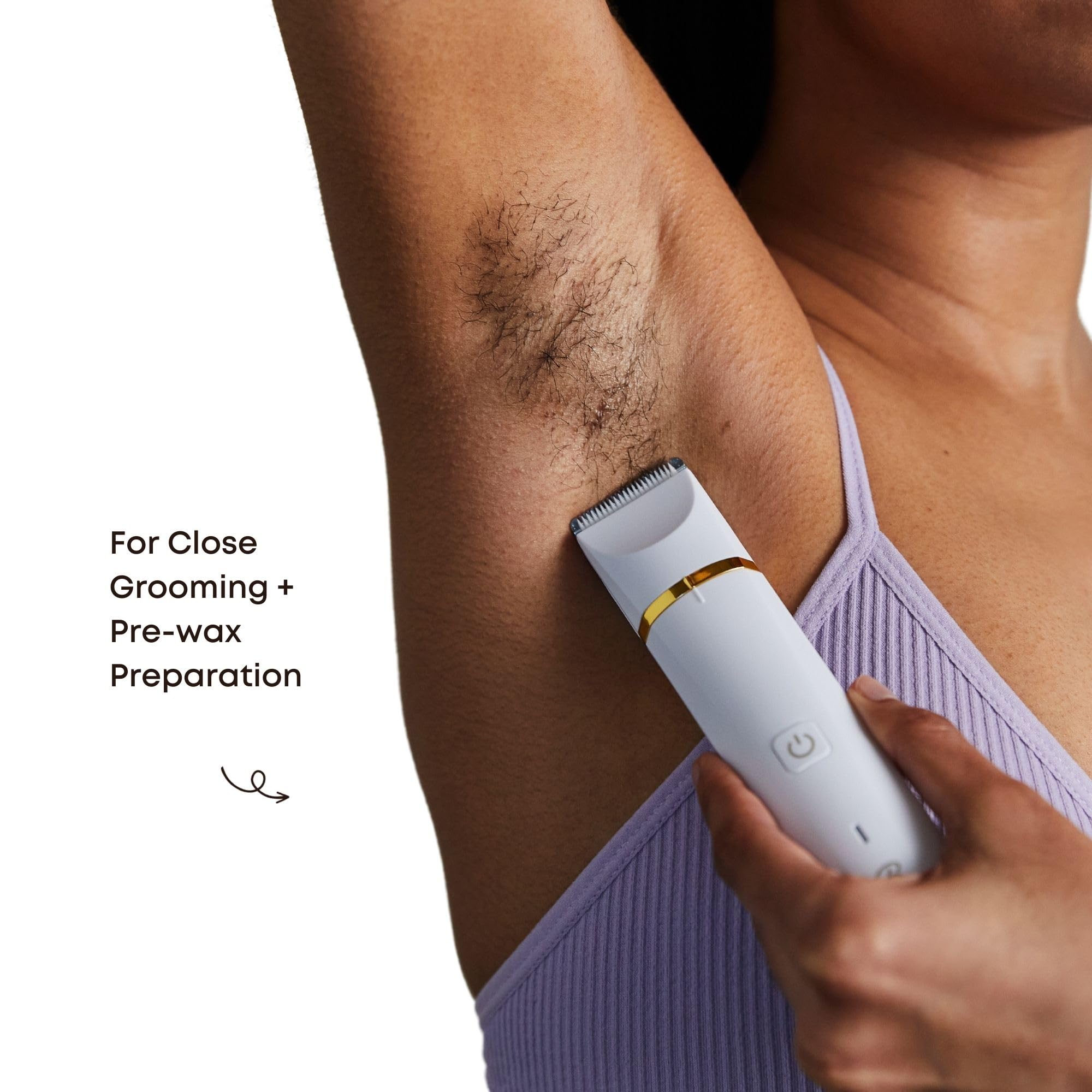 Bushbalm Ingrown Hair Bikini Trimmer Kit – Francesca Trimmer with Nude Scrub & Oil – 3pc Grooming Set for Women, Bikini, Underarms & Legs – Smooth Skin, Razor Bump